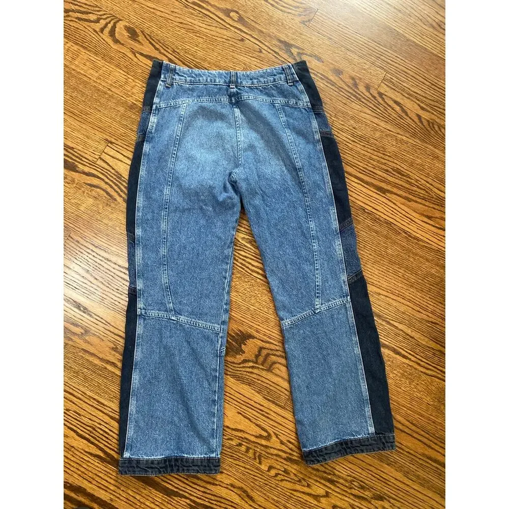 We The Free Moonlit Moto Slim Bootcut Colorblock jeans with button cuff - Picture 7 of 16